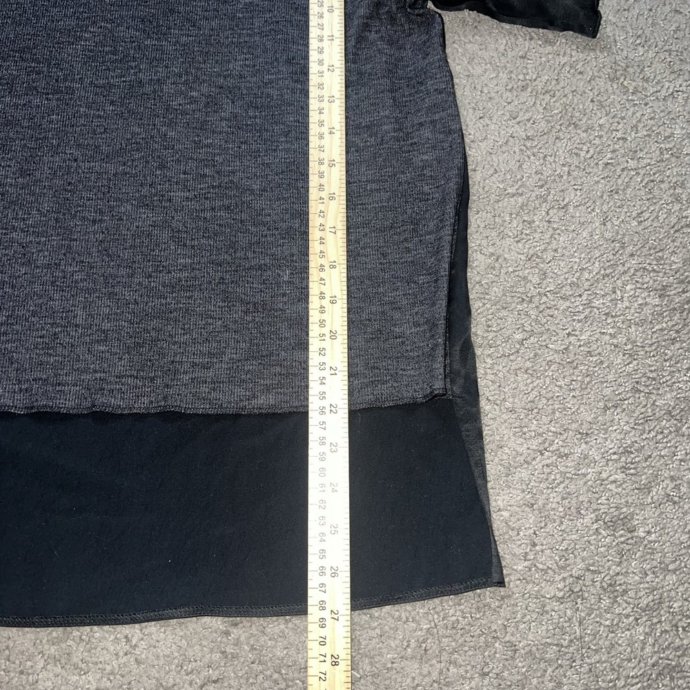 MM6 Maison Margiela Silk‎ Blend Short Sleeve Grey Black Contrast Archive S - Picture 4 of 6